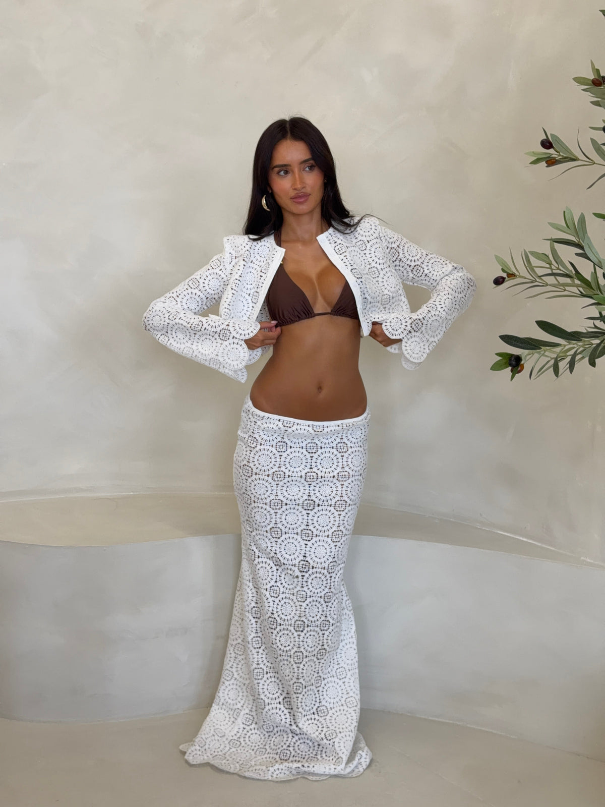 CROCHET BUTTON TOP & MAXI SKIRT