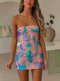 SEQUIN BANDEAU MINI DRESS | SHERBET