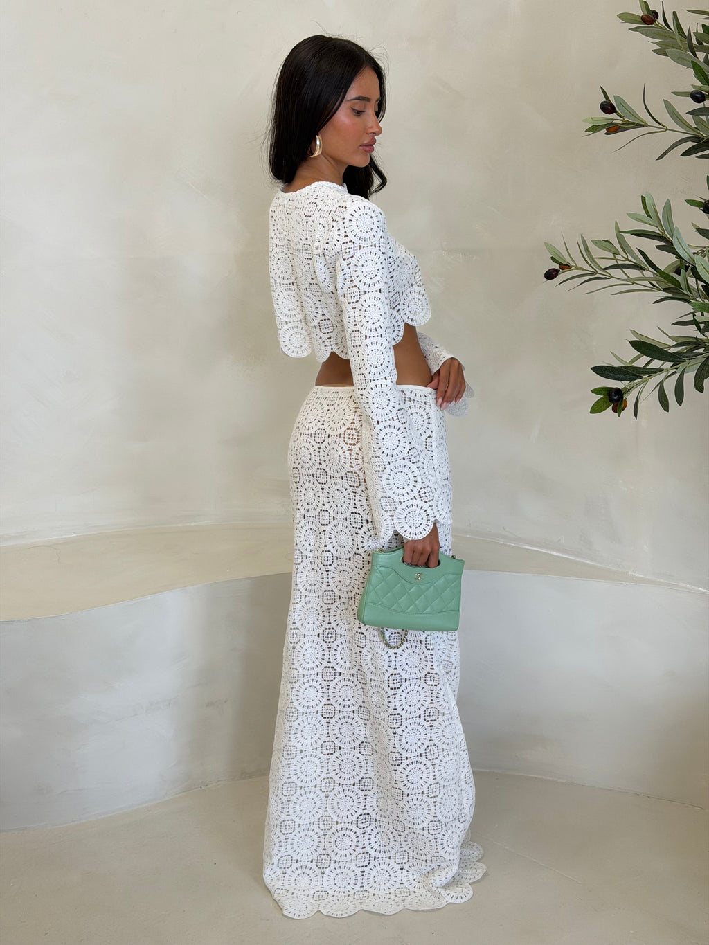 CROCHET BUTTON TOP & MAXI SKIRT