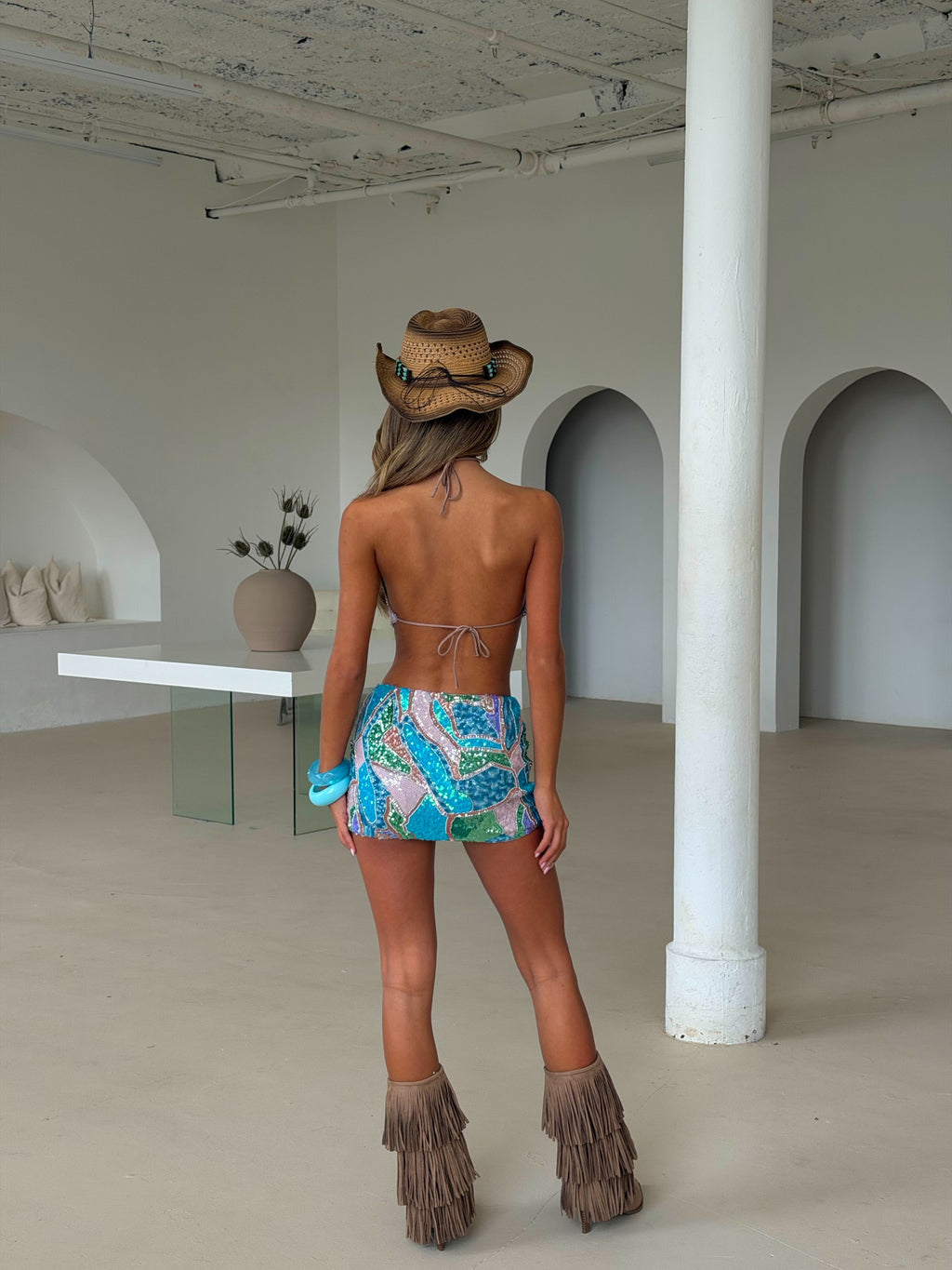 SEQUIN HALTERNECK COORD | OCEAN
